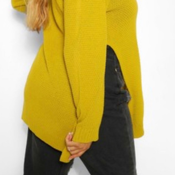 Boohoo Sweater Gray Side Slit Chunky SZ 20 - Picture 10 of 10